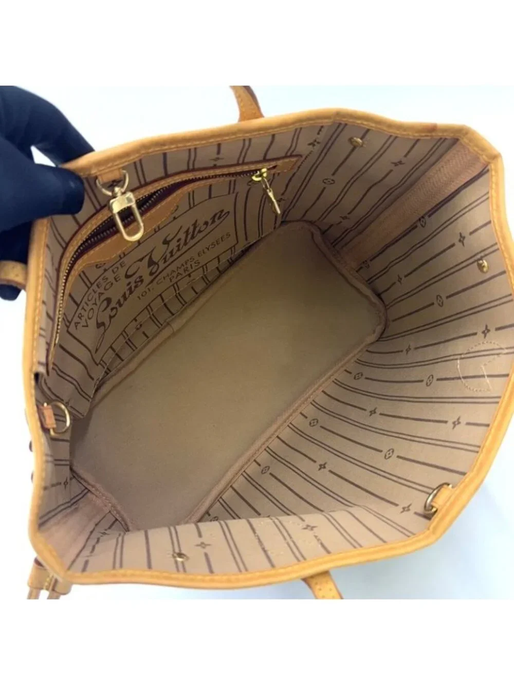 ★SOLD★ Louis Vuitton Neverfull PM Monogram Leather Brown Tote Gold - Picture 3 of 15